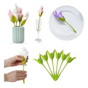 20 st servetthållare i plast, blomformade servetthållare för bord