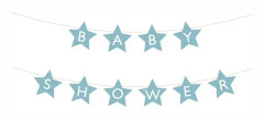 Girlang Baby Shower Stjärnor Blå