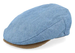 Brixton - Blå flatcap Keps - Hooligan Denim/Corduroy Snap Flat Cap @ Hatstore
