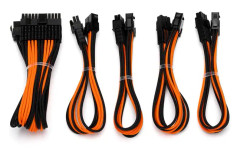 DUTZO Sleeved ström förlängningskabel kit (v2) - Svart / Orange