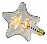 Vintage LED-lampa 3 W - 2200 K - varm gul - E27 (stjärna)