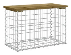 Gabion design trädgårdsbänk 63x31,5x42 cm impregnerat furu