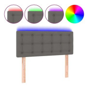 LED sänggavel Grå 80x5x78/88 cm Läder78 [cm]