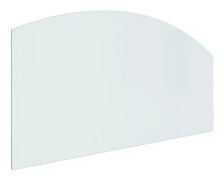 Glasplatta för öppen spis - Märke - 120x60 cm - Härdat glas - Polerad fasad kant - Transparent