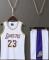 Lakers #23 Lebron James Tröja Nr 23 Basket Uniform Set Lada / Vit White S (120-130cm)