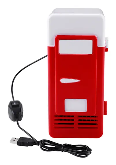 LED Mini USB Kylskåp USB Kylskåp Drycker Dryckesburkar Kylskåp och Värmare Röd