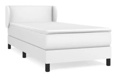 Vit Ribbbotten med Vit madrass 90x190 cm Fuktskinn