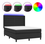 Ribbbotten LED-madrass Svart 140x190cm Läder