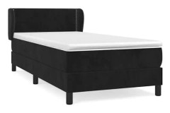Maison Ribbbotten med madrass Svart 90x190 cm Sammet