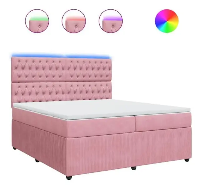 Sängbotten med ribba med madrass Rosa 200x200 cm Sammet141 [cm]
