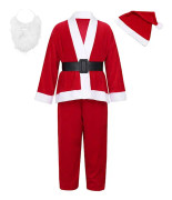 Jultomten Kostym Barn Unisex Pojkar Flickor Deluxe Jultomten Kostym Elf Kostym Cosplay Show Party Julgåvor (för Höjd 110-120cm)