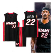 Basketbolltröjor Sportkläder Jimmy Butler Miami Heat Nr 22 Basketbolltröjor Vuxna Barn Fotbollströjor Klassisk Svart-WELLNGS Classic Black