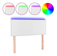 LED sänggavel Vit 100x5x78/88 cm Läder78 [cm]