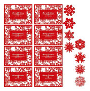 16 stycken Julbordsunderlägg med Underlägg, God Jul och Gott Nytt År Ihåliga Filtbordsmattor med Snöflingeunderlägg kompatibla Jul N