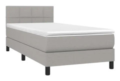 Ribbbotten med madrass Ljusgrå 100x200cm Tyg78 [cm]