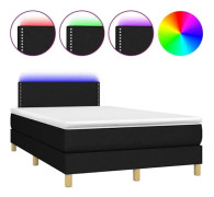 Svart Rimbotten med LED-madrass Svart 120x200 cm Tyg