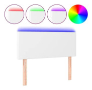 LED sänggavel Vit 100x5x78/88 cm Läder78 [cm]