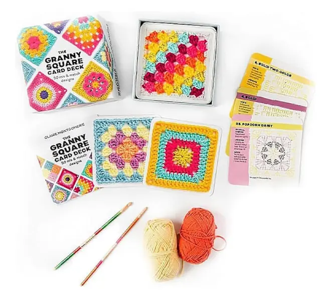 Mormorsruta-kortlek, 50 Mix & Match-mönsterkort, Stickset för Vuxna, Mormorsruta-kortlek Virkning