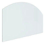 Glasplatta för öppen spis - Märke - 80x50 cm - Härdat glas - Polerad fasad kant - Transparent