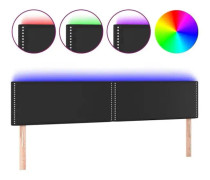 LED-sänggavel Svart 160x5x78/88 cm Läder78 [cm]