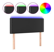 LED sänggavel Svart 90x5x78/88 cm Läder78 [cm]