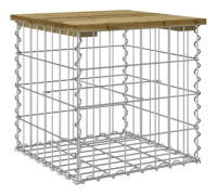 Gabion design trädgårdsbänk 43x44x42 cm impregnerat furu