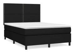 Ribbbotten med madrass Svart 140x200 cm Tyg