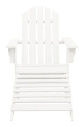 Trädgårdsstol med ottoman White Wood