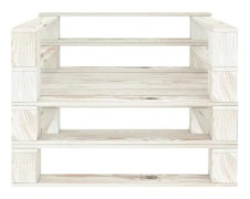 White Wood Garden Pallet Fåtölj