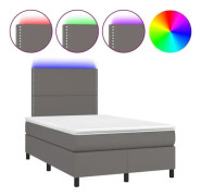 Grå Ribbbotten grå LED-madrass 120x190 cm konstläder