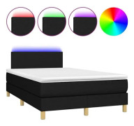 Svart Rimbotten med LED-madrass Svart 120x200 cm Tyg