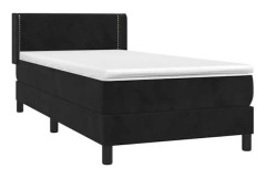 Maison Ribbbotten med madrass Svart 90x200 cm Sammet