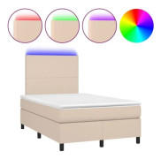 Säng med ribbad och Cappuccino LED-madrass 120x200 cm - Brun - Modern - Design