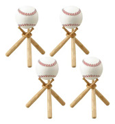 Basebollställ Basebollställhållare Träbas Bollställ Visningshållare