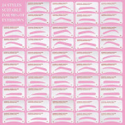 Ögonbrynsmall Ögonbrynsformare Set 24 Stilar 3 Minuter Makeup Verktyg, återanvändbara Ögonbrynsmall Ögonbrynsgel Ögonbrynsfärg Färgstenciler, lämpliga för 98% F