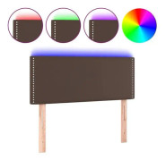 LED sänggavel Brun 100x5x78/88 cm Läder78 [cm]