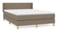 Ribbbotten med madrass Taupe 140x200 cm Tyg
