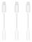 Apple MFi-certifierad 3-pack Lightning till 3,5 mm hörlursadapter iPhone 3,5 mm Jack Aux Dongle-kabel Hörlurar Hörlursomvandlare Kompatibel med