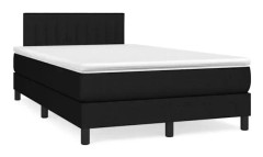 Svart Ribbbotten med Svart madrass 120x200 cm Tyg