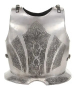 Medieval Knight Body Armor Bröstskydd - Silver - Stål 49 cm