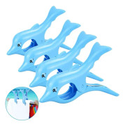 4 st Strandhandduksklämmor Stora Plast Solstolsklämmor Strandhandduksklämmor Vindtäta Solstolsklädnypor 8 * 12cm för Qu