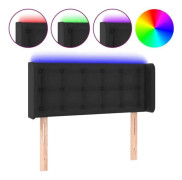 LED sänggavel Svart 83x16x78/88 cm Läder78 [cm]