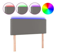 LED sänggavel Grå 80x5x78/88 cm Läder78 [cm]
