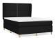 Svart Ribbbotten med Svart madrass 140x200 cm Tyg