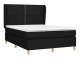 Svart Ribbbotten med Svart madrass 140x200 cm Tyg