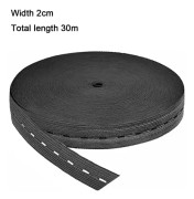 30m x 20mm resårband med knapphål, platt resår med hål