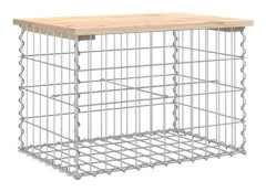 Gabion design trädgårdsbänk 63x44x42 cm massiv furu