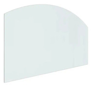Glasplatta för öppen spis - Märke - 100x60 cm - Härdat glas - Polerad fasad kant - Transparent