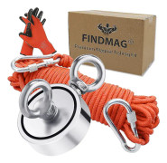 Aespa Magnetisk Fiskeuppsättning, 300kg Stark Dragkraft Fiskemagnet, Neodymium Rund Magnet Fiske med Dubbla Sidor, för Återvinning i Vatten