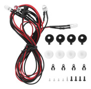 4LED Vit Ljus med Lampskärm Passar för Traxxas TRX4 D90 110 1/10 RC Bilmodell Rund